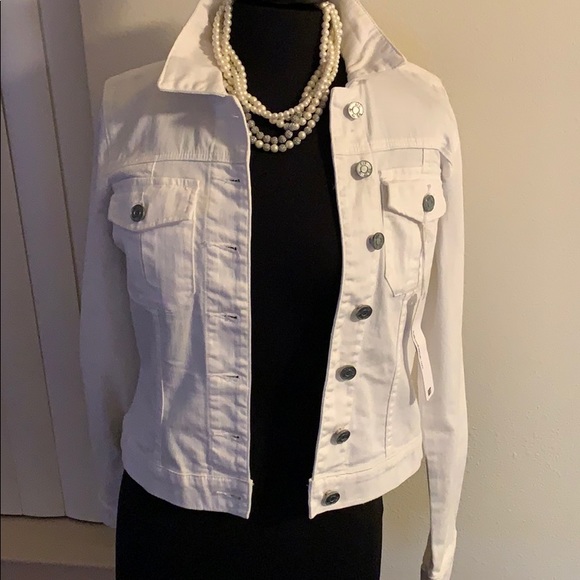 kut from the kloth white denim jacket